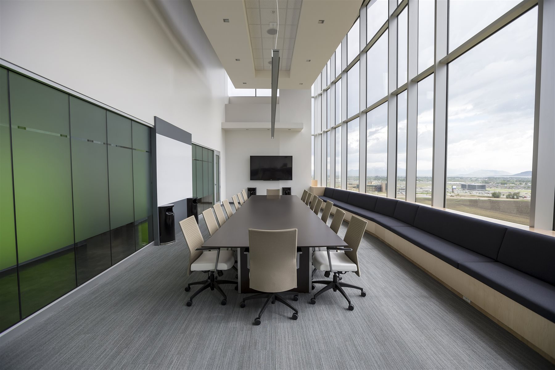 A contemporary workspace with natural light