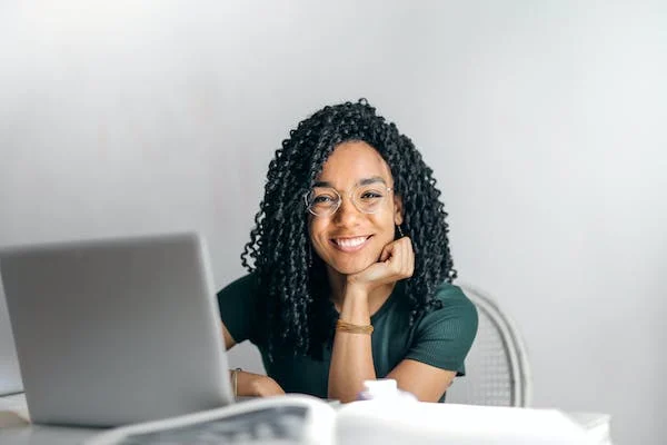 Professional working at a laptop